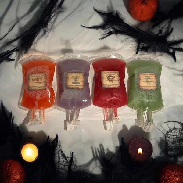 Spooky Blood Bag Body Wash and Bubble Bath Collection ~ Set of 4